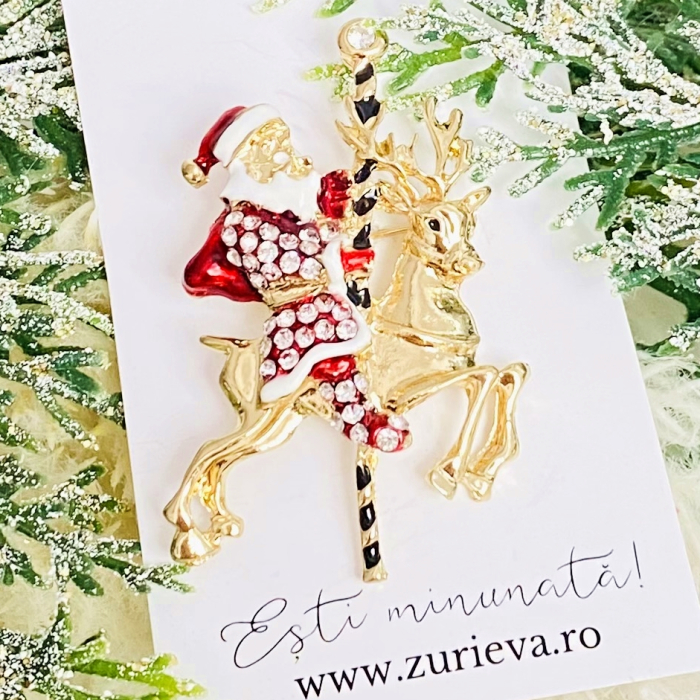 Brosa Mos Craciun & Ren Auriu, Brosa Statement, Brose Femei [2]