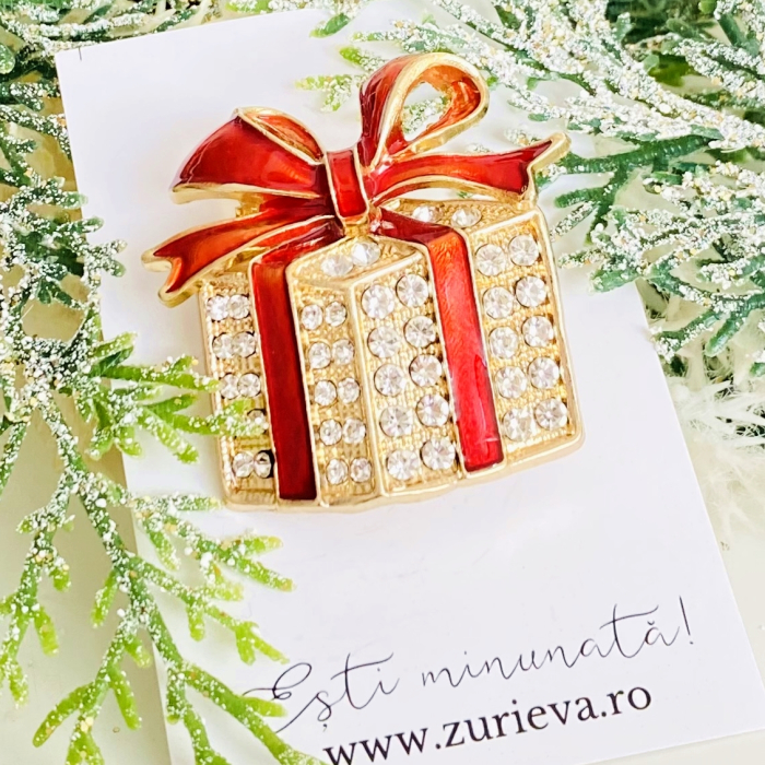 Brosa Cadou Craciun Rosu, Brosa Statement, Brose Femei [6]