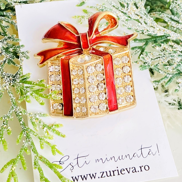 Brosa Cadou Craciun Rosu, Brosa Statement, Brose Femei [4]