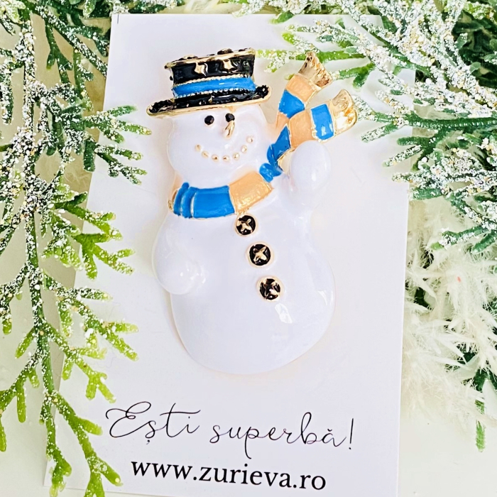 Brosa Om Zapada Fular Albastru, Brosa Statement, Brose Femei [5]