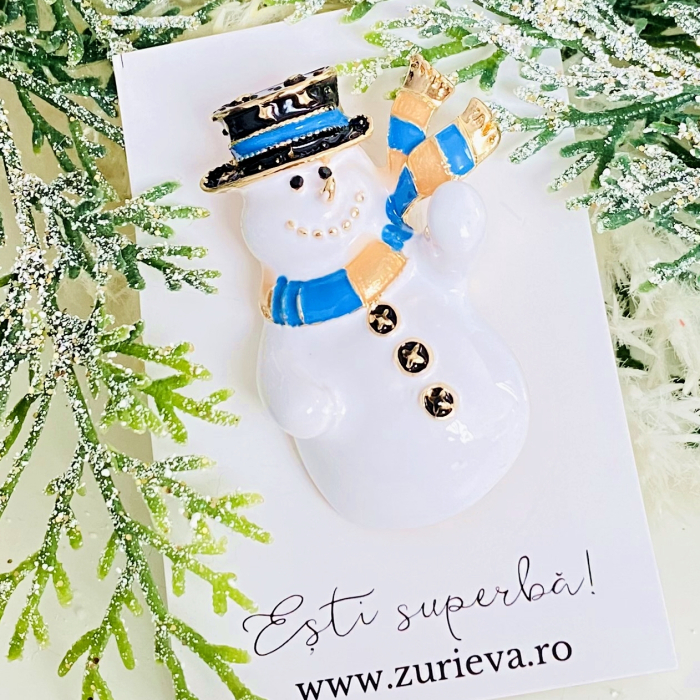 Brosa Om Zapada Fular Albastru, Brosa Statement, Brose Femei [2]