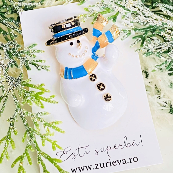 Brosa Om Zapada Fular Albastru, Brosa Statement, Brose Femei [7]