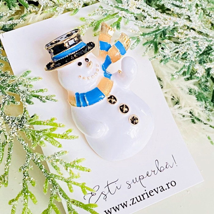 Brosa Om Zapada Fular Albastru, Brosa Statement, Brose Femei [9]