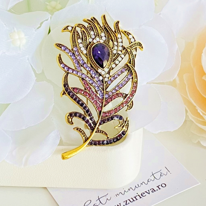 Brosa Pana Paun Mov, Brose Dama, Brose Elegante [5]