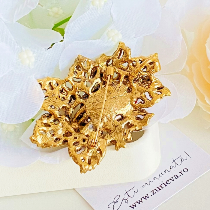 Brosa Cristale Rosii XL, Brose Dama, Brose Elegante [8]