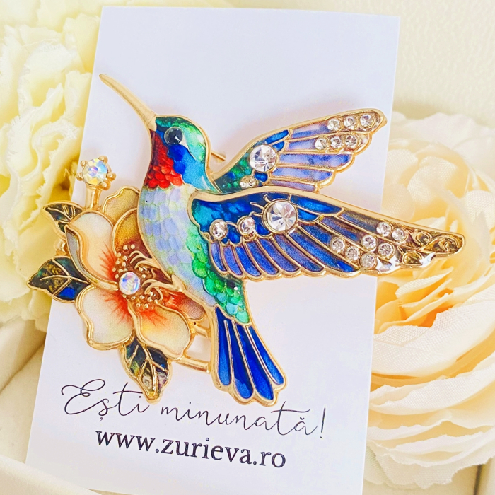 Brosa Pasare Colibri Colorata, Brose Dama, Brose Mari Elegante [6]