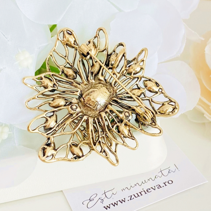 Brosa Cristale Verde Smarald, Brose Dama, Brose Elegante [7]