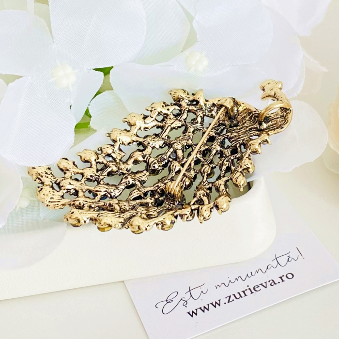 Brosa Paun Cristale Albastre, Brose Dama, Brose Elegante [6]