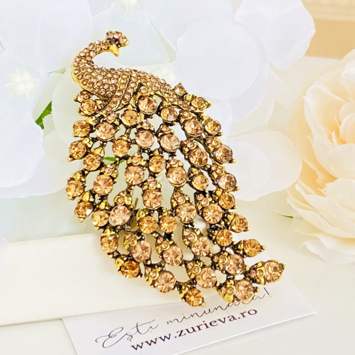 Brosa Paun Cristale Maro, Brose Dama, Brose Elegante [6]