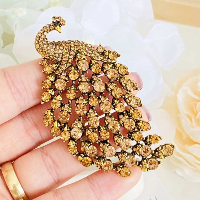 Brosa Paun Cristale Maro, Brose Dama, Brose Elegante [2]