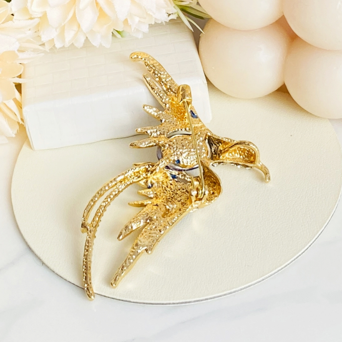 Brosa Pasare Phoenix Albastra, Brosa Statement, Brose Femei [5]