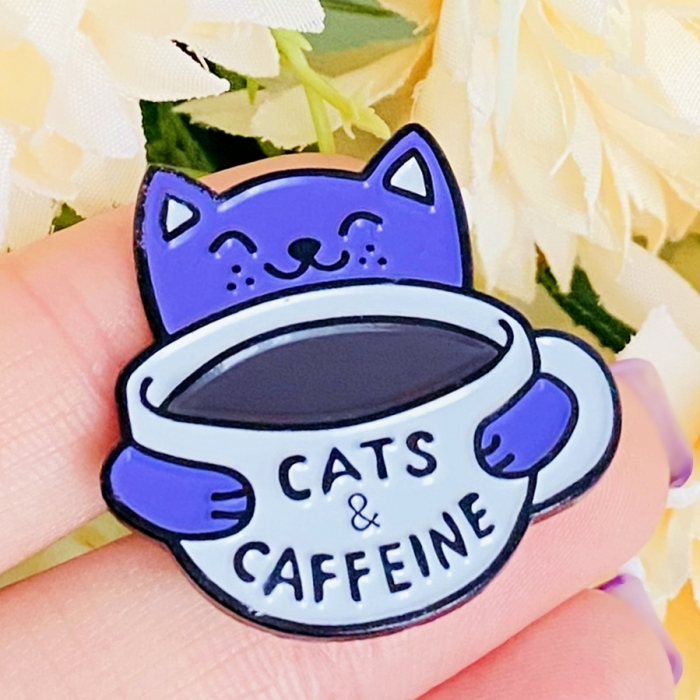 Brosa Pin Pisica & Cafea, Brosa Dama Femei [5]