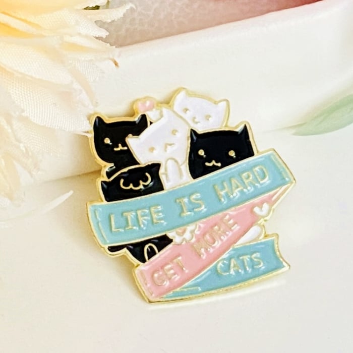 Brosa Pin Pisici Albe & Negre, Brosa Dama Femei [3]