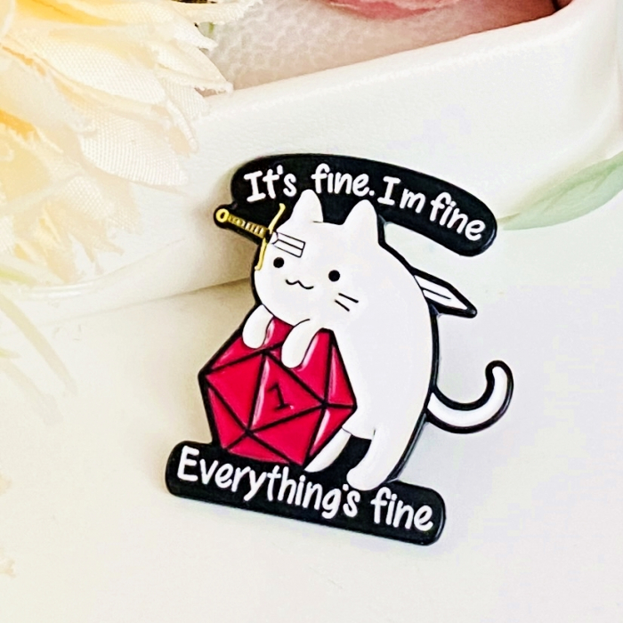 Brosa Pin Pisica It's Fine, Brosa Dama Femei [3]