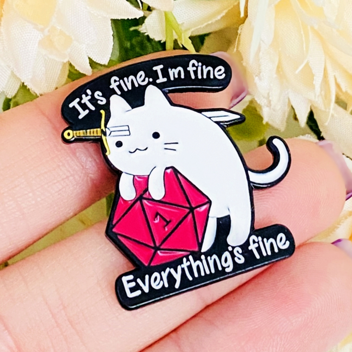 Brosa Pin Pisica It's Fine, Brosa Dama Femei [2]