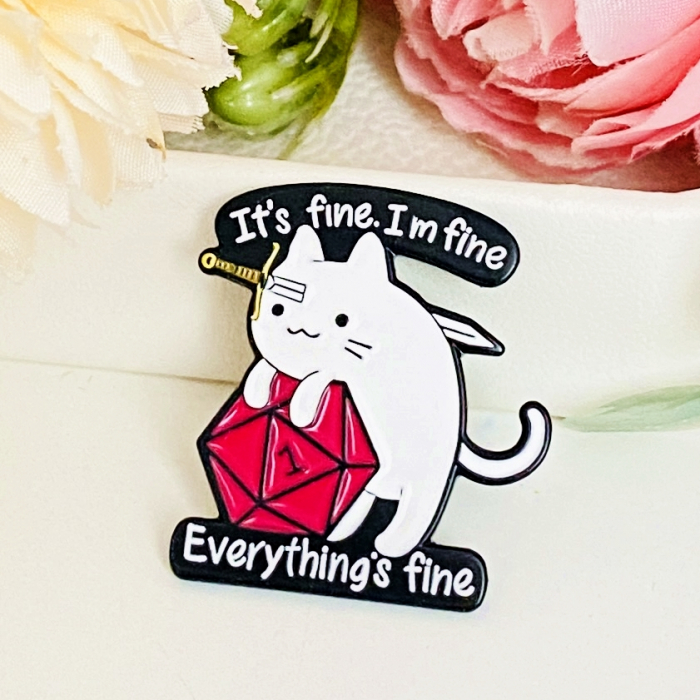 Brosa Pin Pisica It's Fine, Brosa Dama Femei [4]
