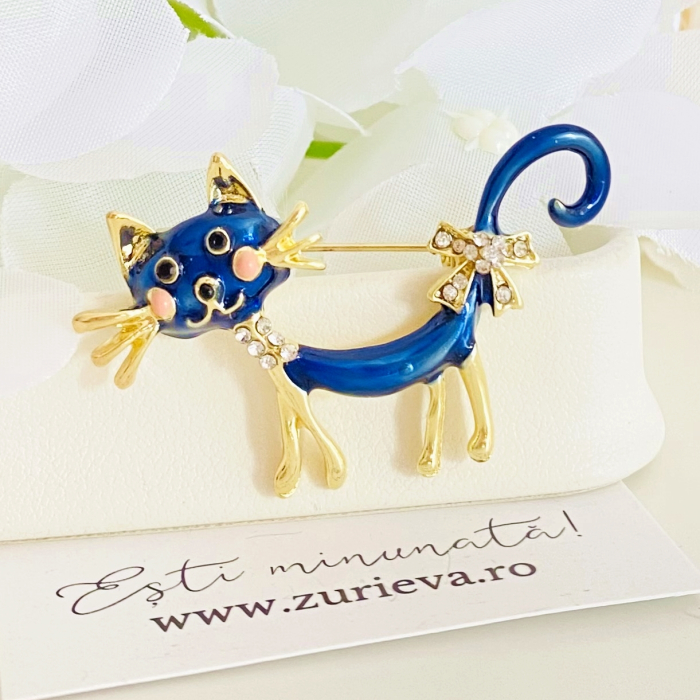 Brosa Pisica Albastra, Brose Dama, Brose Elegante [4]