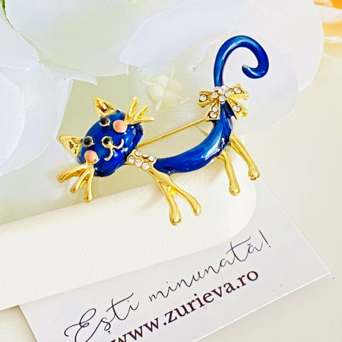 Brosa Pisica Albastra, Brose Dama, Brose Elegante [3]