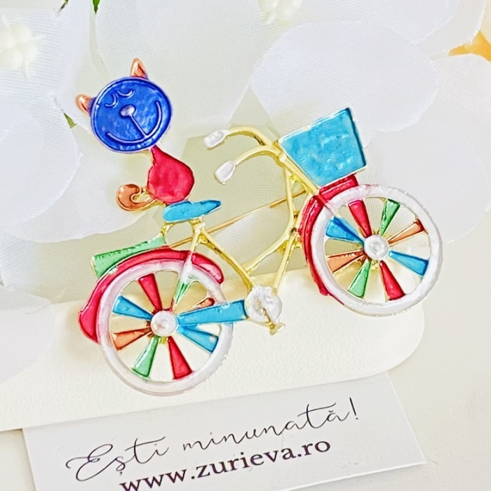 Brosa Pisica pe Bicicleta, Brose Dama, Brose Elegante [7]