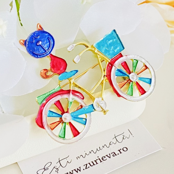 Brosa Pisica pe Bicicleta, Brose Dama, Brose Elegante [3]