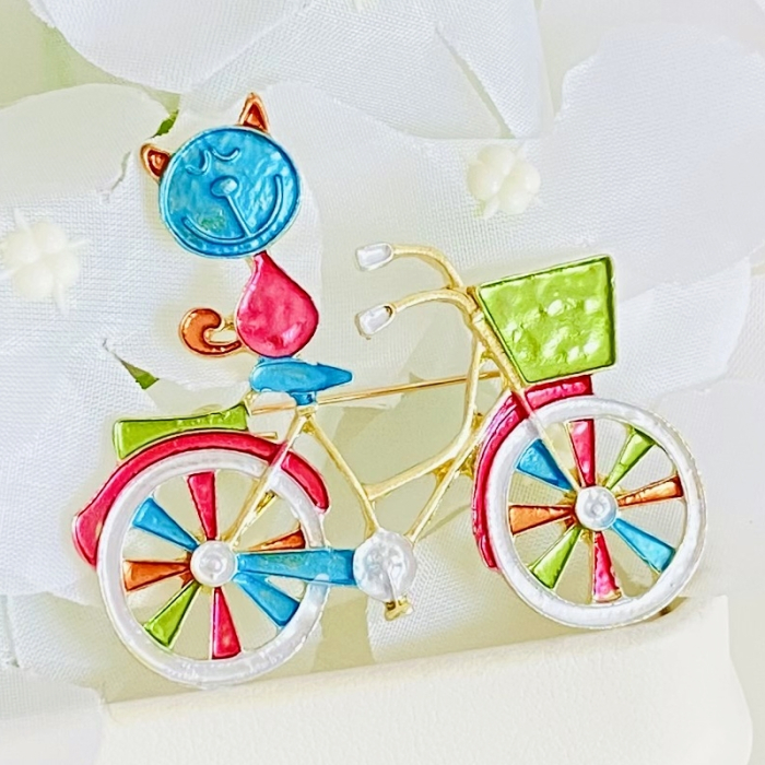 Brosa Pisica pe Bicicleta, Brose Dama, Brose Elegante [6]