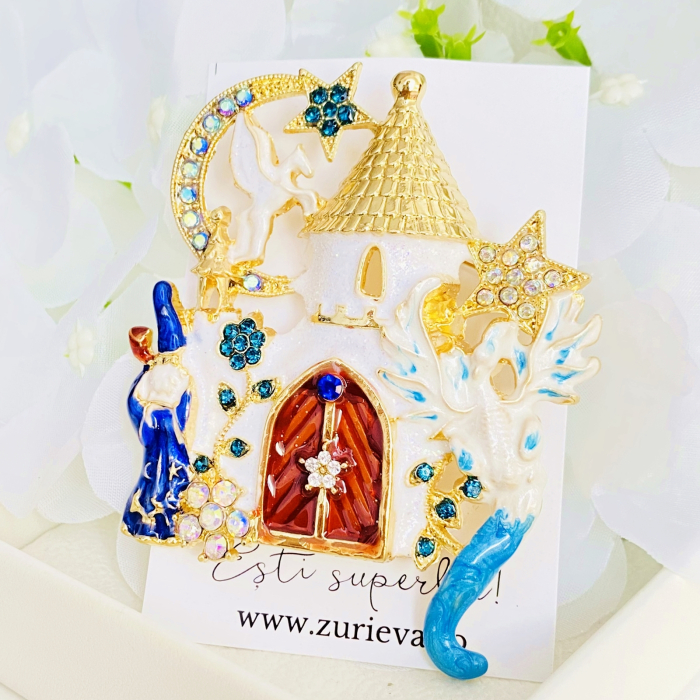 Brosa Castelul din Povesti, Brosa Statement Dama Femei [5]