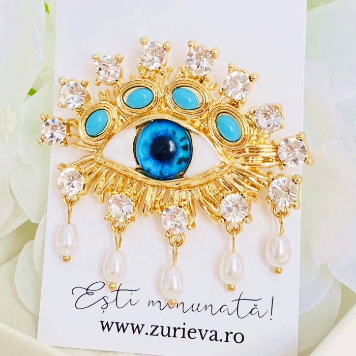 Brosa Ochi Albastru, Brosa Dama Femei [3]