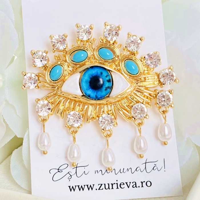 Brosa Ochi Albastru, Brosa Dama Femei [1]