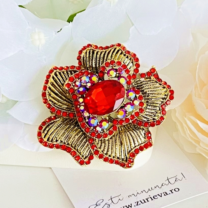 Brosa Floare Rosie, Brose Dama, Brose Elegante [6]