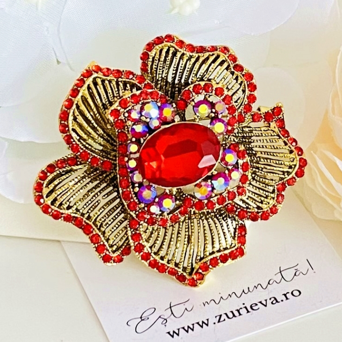 Brosa Floare Rosie, Brose Dama, Brose Elegante [5]