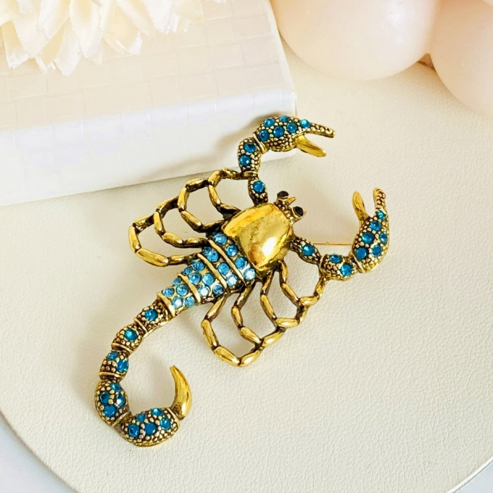 Brosa Scorpion Auriu Turcoaz, Brosa Dama Femei [5]