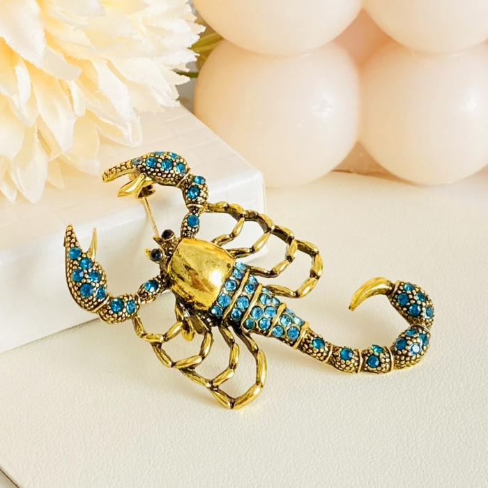 Brosa Scorpion Auriu Turcoaz, Brosa Dama Femei [2]