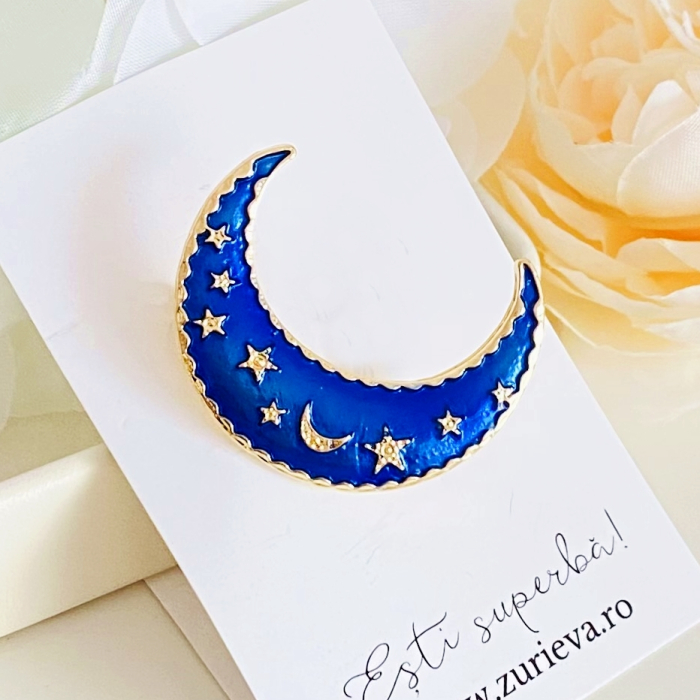 Brosa Semiluna Albastra, Brose Dama, Brose Elegante [4]