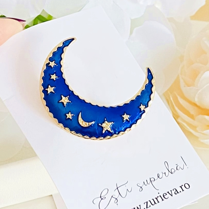 Brosa Semiluna Albastra, Brose Dama, Brose Elegante [6]