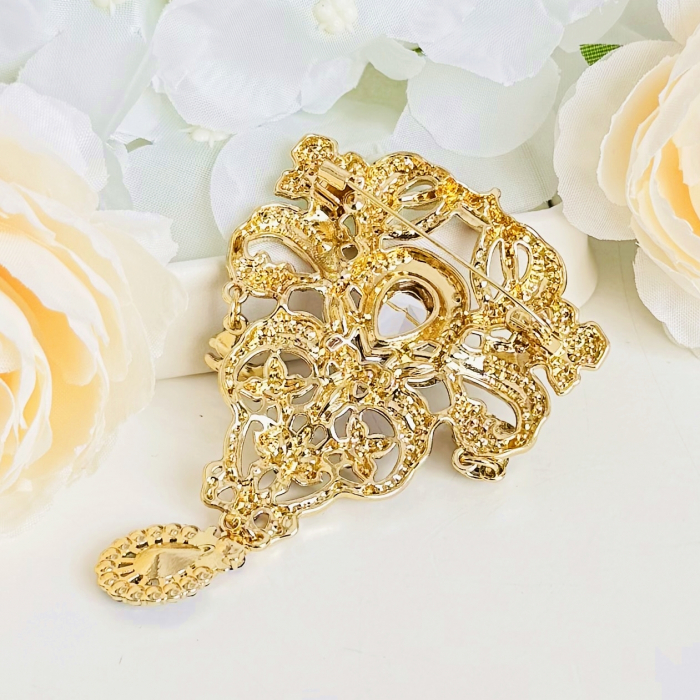 Brosa Statement Cristale Albastre, Brosa Dama, Brose Elegante [7]