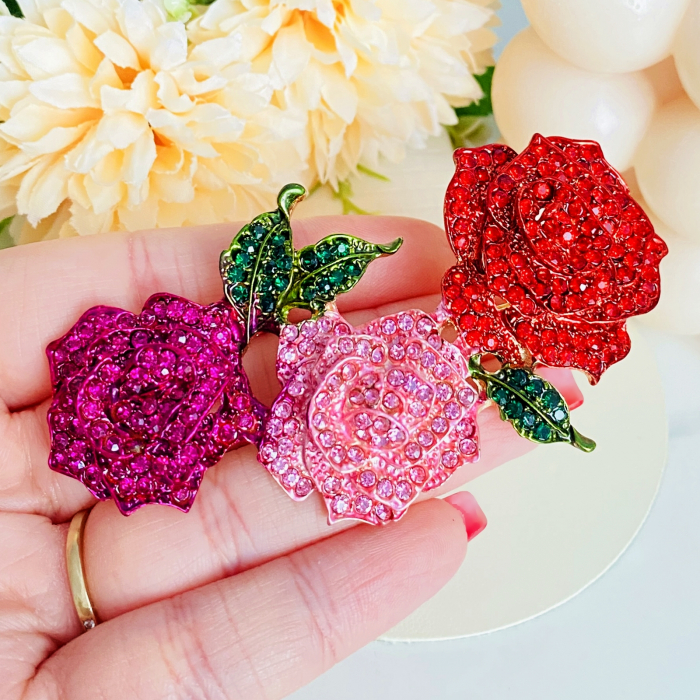 Brosa Trandafiri Roz, Rosii, Brose Dama, Brose Elegante [3]