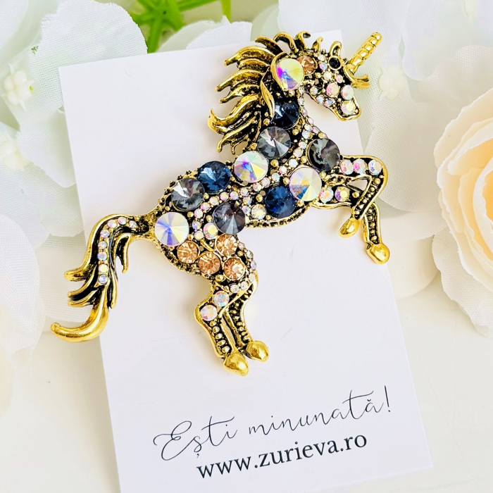 Brosa Unicorn Cristale, Brosa Dama Femei [1]