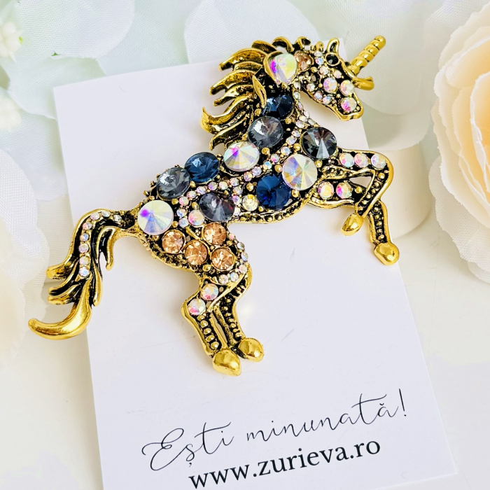 Brosa Unicorn Cristale, Brosa Dama Femei [6]