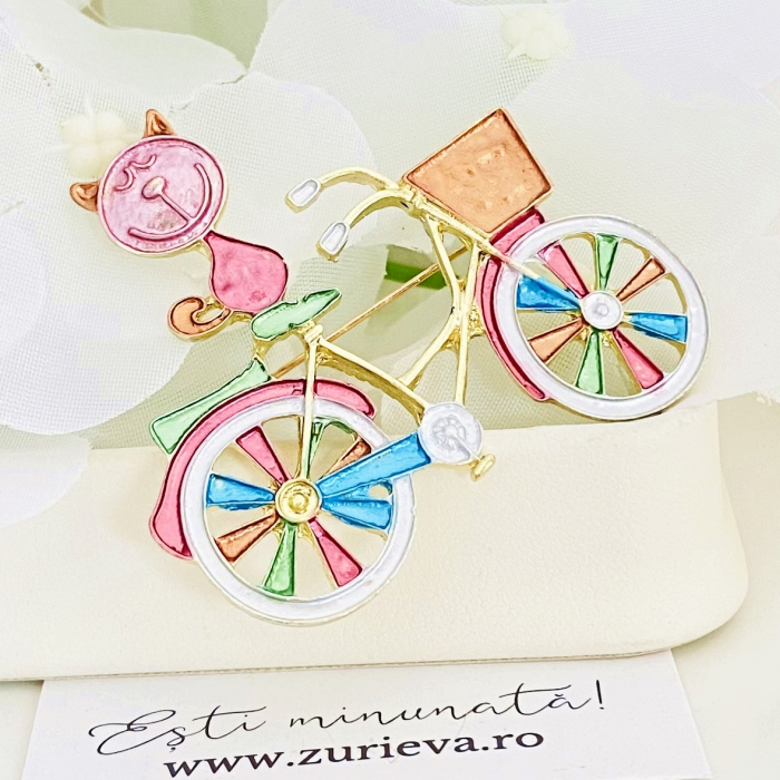 Brosa Pisica pe Bicicleta, Brose Dama, Brose Elegante [4]