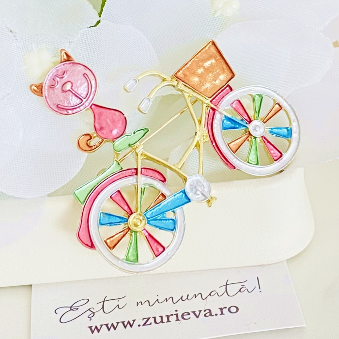 Brosa Pisica pe Bicicleta, Brose Dama, Brose Elegante [2]