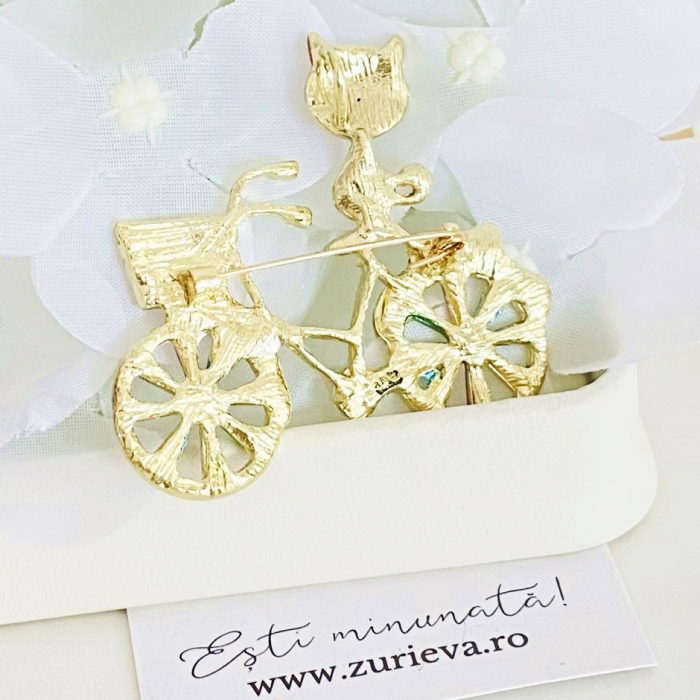 Brosa Pisica pe Bicicleta, Brose Dama, Brose Elegante [5]