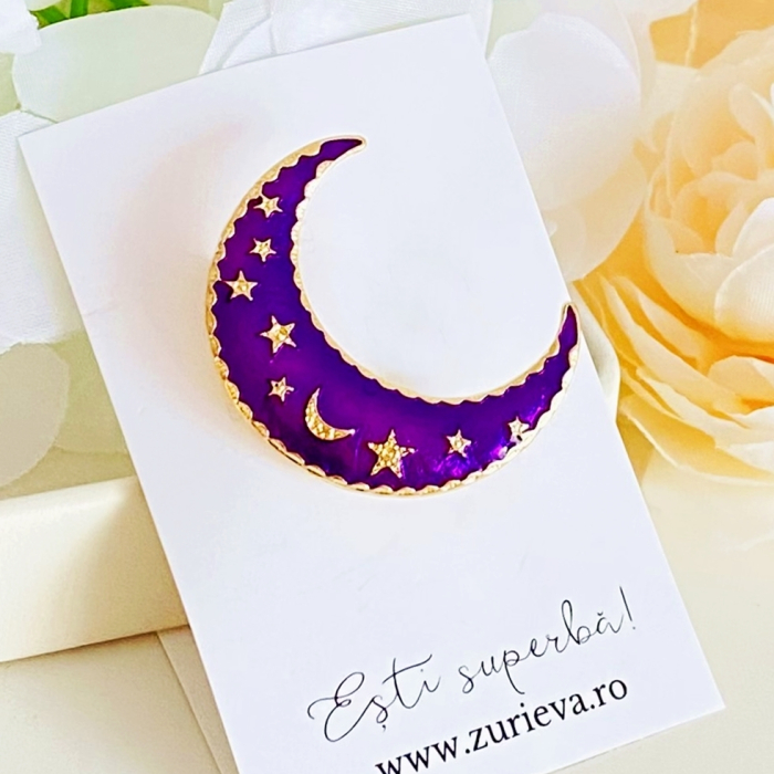 Brosa Semiluna Mov, Brose Dama, Brose Elegante [3]