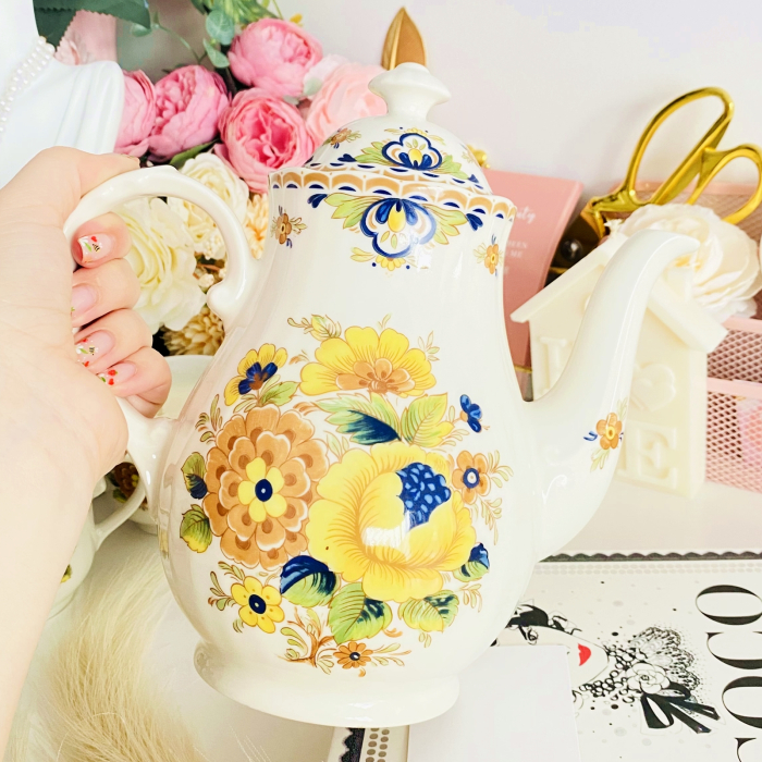 Ceainic Portelan Vintage Ceranova, Decoratiuni Vintage [2]