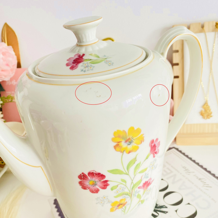 Ceainic Portelan Vintage Bavaria - Flori, Decoratiuni Vintage [9]