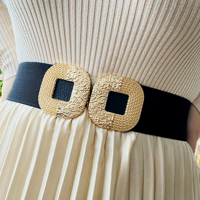 Centura Elastica Neagra - Catarama Aurie, Curea Dama, Curele Femei [2]