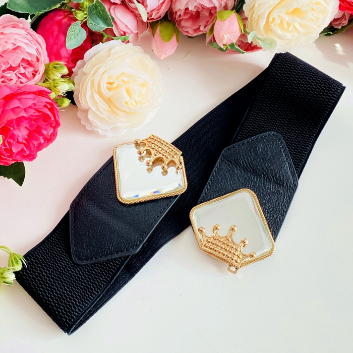 Centura Elastica Neagra - Catarama Aurie, Curea Dama, Curele Femei [4]