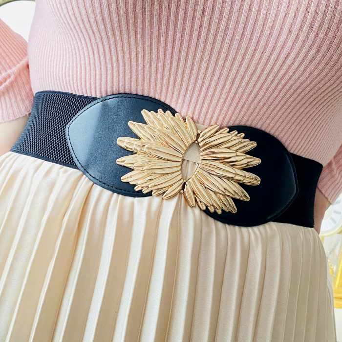 Centura Elastica Neagra - Catarama Aurie, Curea Dama, Curele Femei [3]