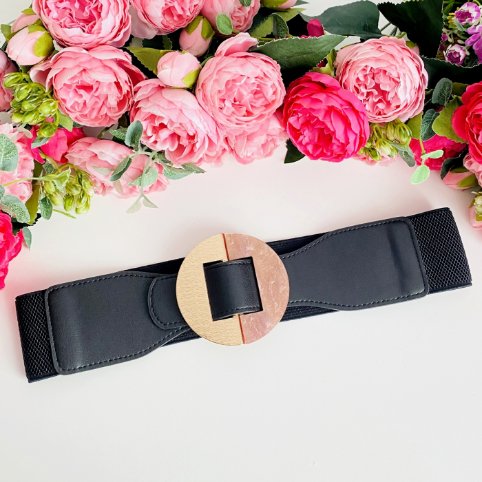 Centura Elastica Neagra - Catarama Aurie, Curea Dama, Curele Femei [3]