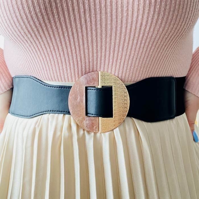 Centura Elastica Neagra - Catarama Aurie, Curea Dama, Curele Femei [2]