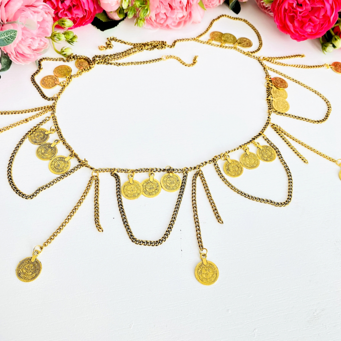 Centura Tip Bijuterie, Centura Metalica, Curea Aurie [8]